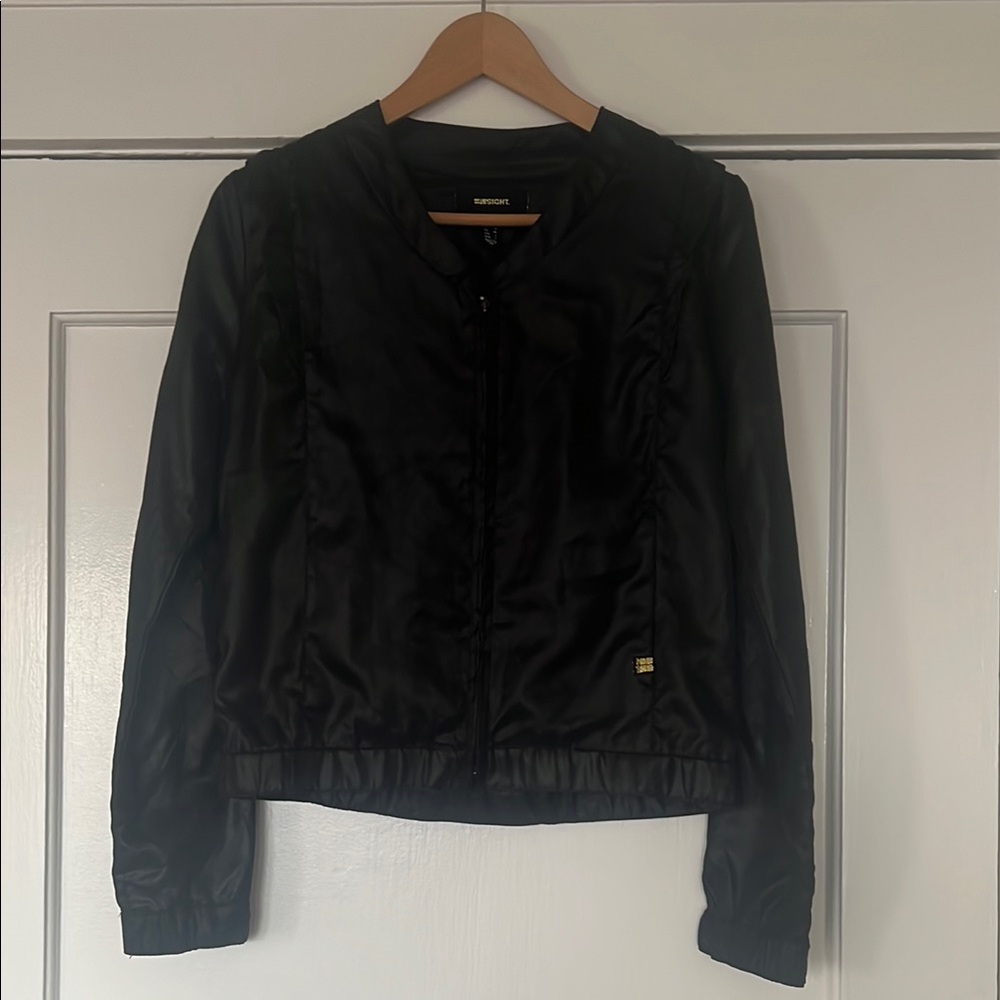 Insight Lightweight Bomber with Ruffled Shoulders